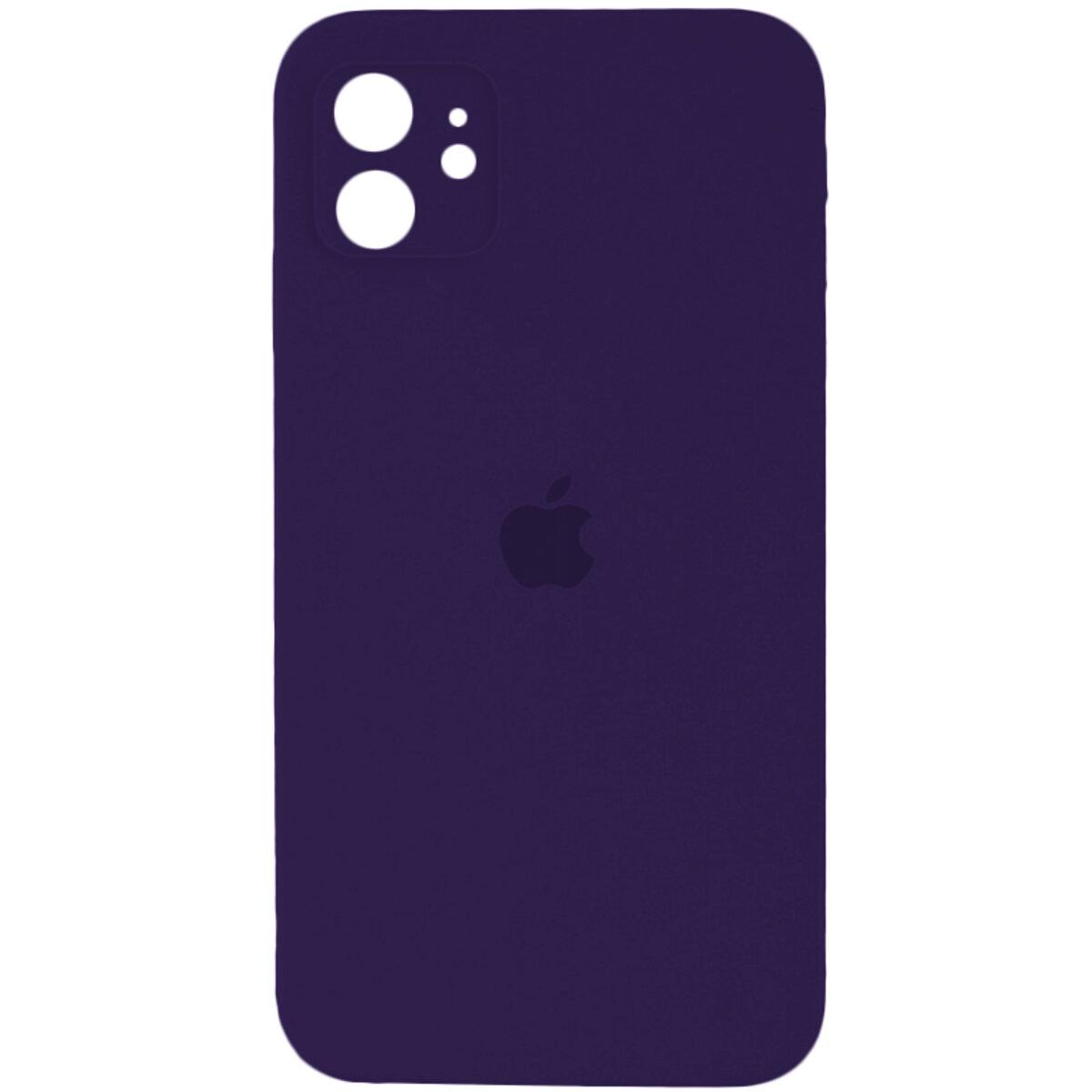 Противоударный чехол для Apple iPhone 12 Silicone Full Case AA Camera Protect / Berry Purple
