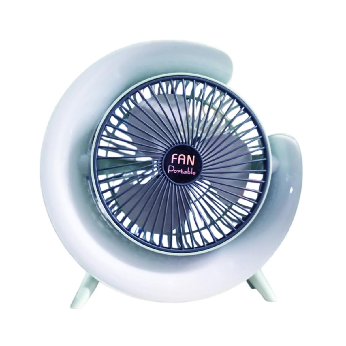 Вентилятор-лампа Colorful Desktop Fan F13 портативний настільний USB три швидкості акумулятор обертання 180° Blue (200312) - фото 4 Вентилятор-лампа Colorful Desktop Fan F13 портативний настільний USB три швидкості акумулятор обертання 180° Blue (200312) - фото 4