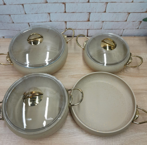 Набір посуду OMS антипригарним покриттям для індукціі 7 предметів (3023) - фото 4 Набір посуду OMS антипригарним покриттям для індукціі 7 предметів (3023) - фото 4