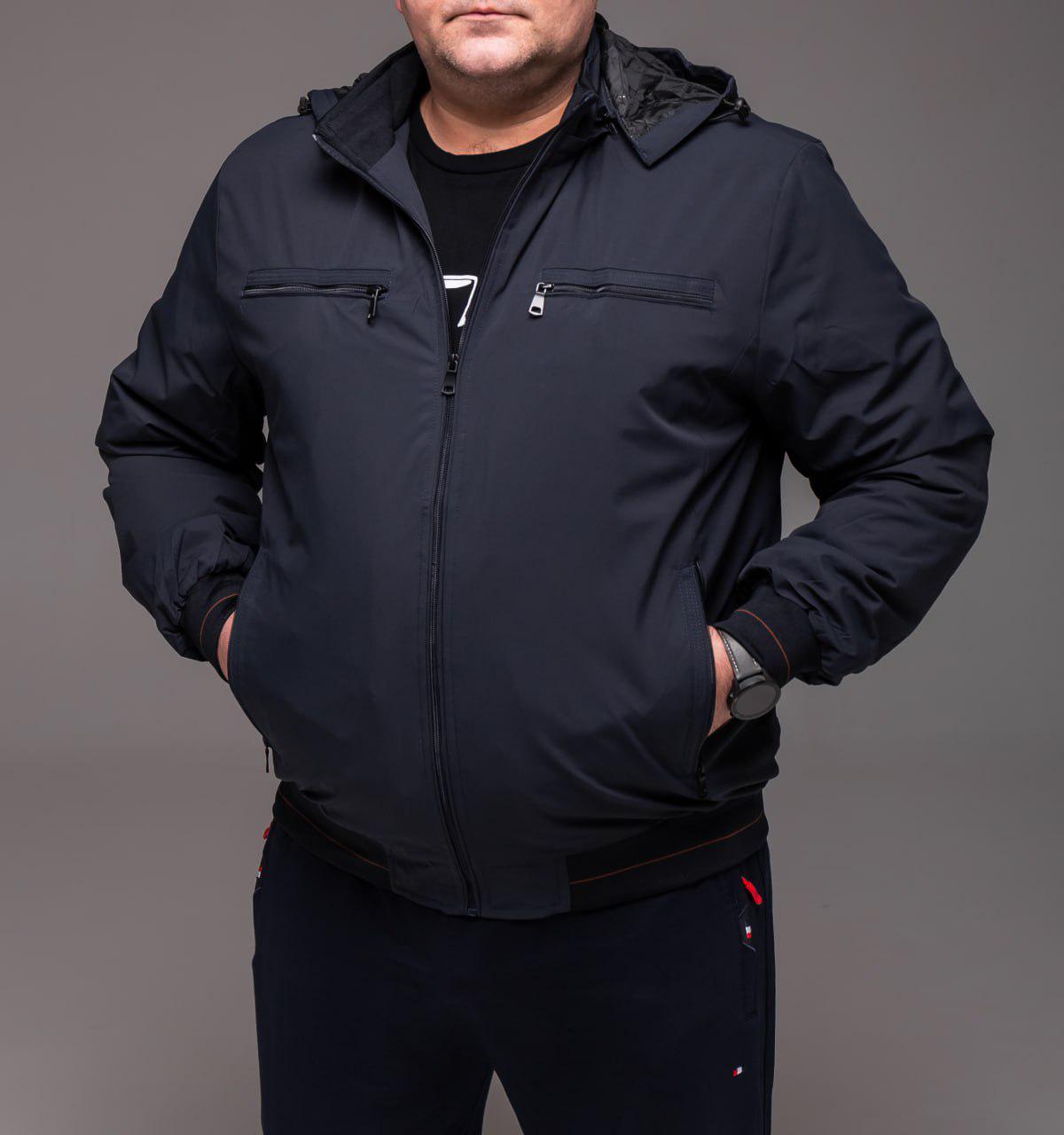 Ветровка мужская демисезонная батал р. 64 Синій (2428/1/3) - фото 1