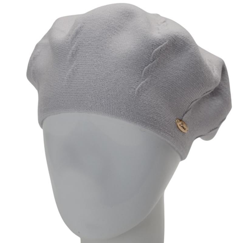 Берет женский Novita ВИКИ двойной с узором one size Серо-голубой (285948) - фото 1 Берет женский Novita ВИКИ двойной с узором one size Серо-голубой (285948) - фото 1