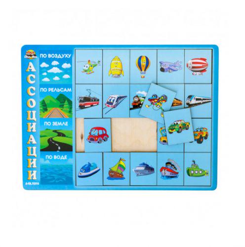 Пазли-гра дерев'яний Асоціації Види транспорту 25 елементів (10318781)