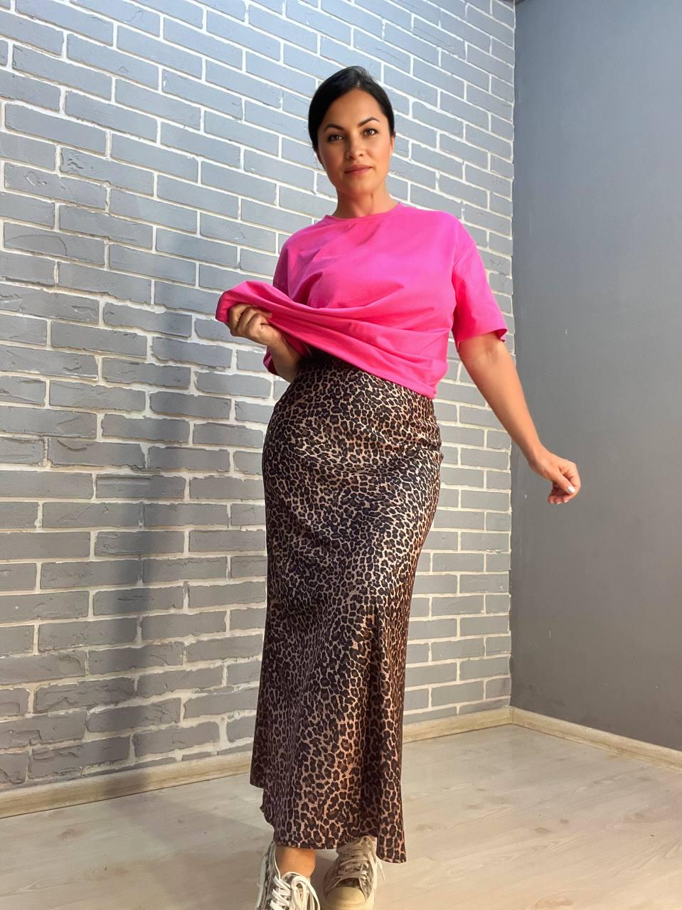 Юбка женская Katrin Family 5517 шелковая пояс резинка длинная L Коричневый (2290) - фото 5