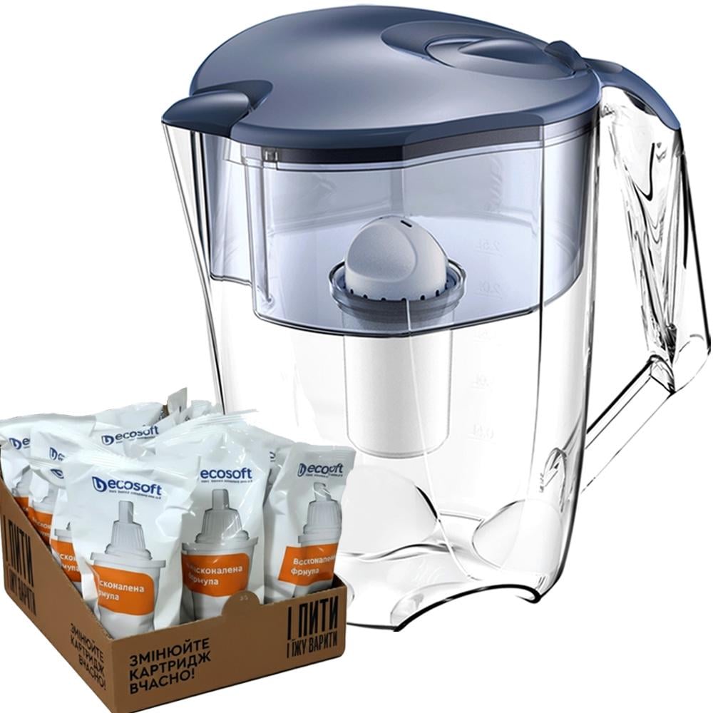 Фильтр-кувшин Ecosoft Maxima и 8 картриджей Сапфировый