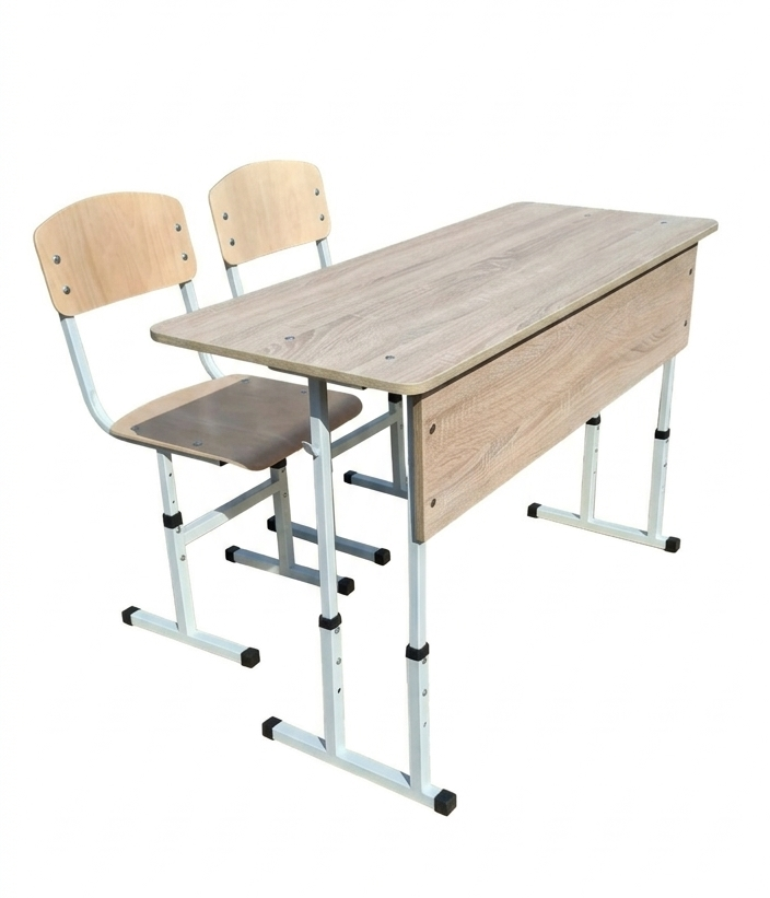 Парта школьная регулируемая 120х50x64-76 см со стульями (33308016)