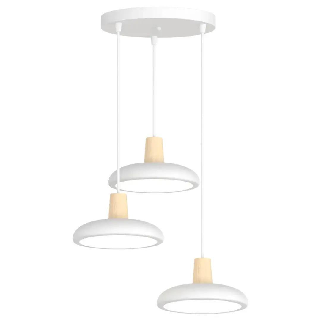 Подвесная LED-люстра Valeso V-XI3342-3P WH+Wood 72W (28687071)