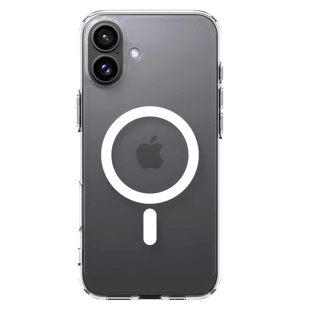 Чехол-накладка для телефона Spigen Ultra Hybrid MagFit для Apple iPhone 16 Прозрачный с белым (ACS08205)