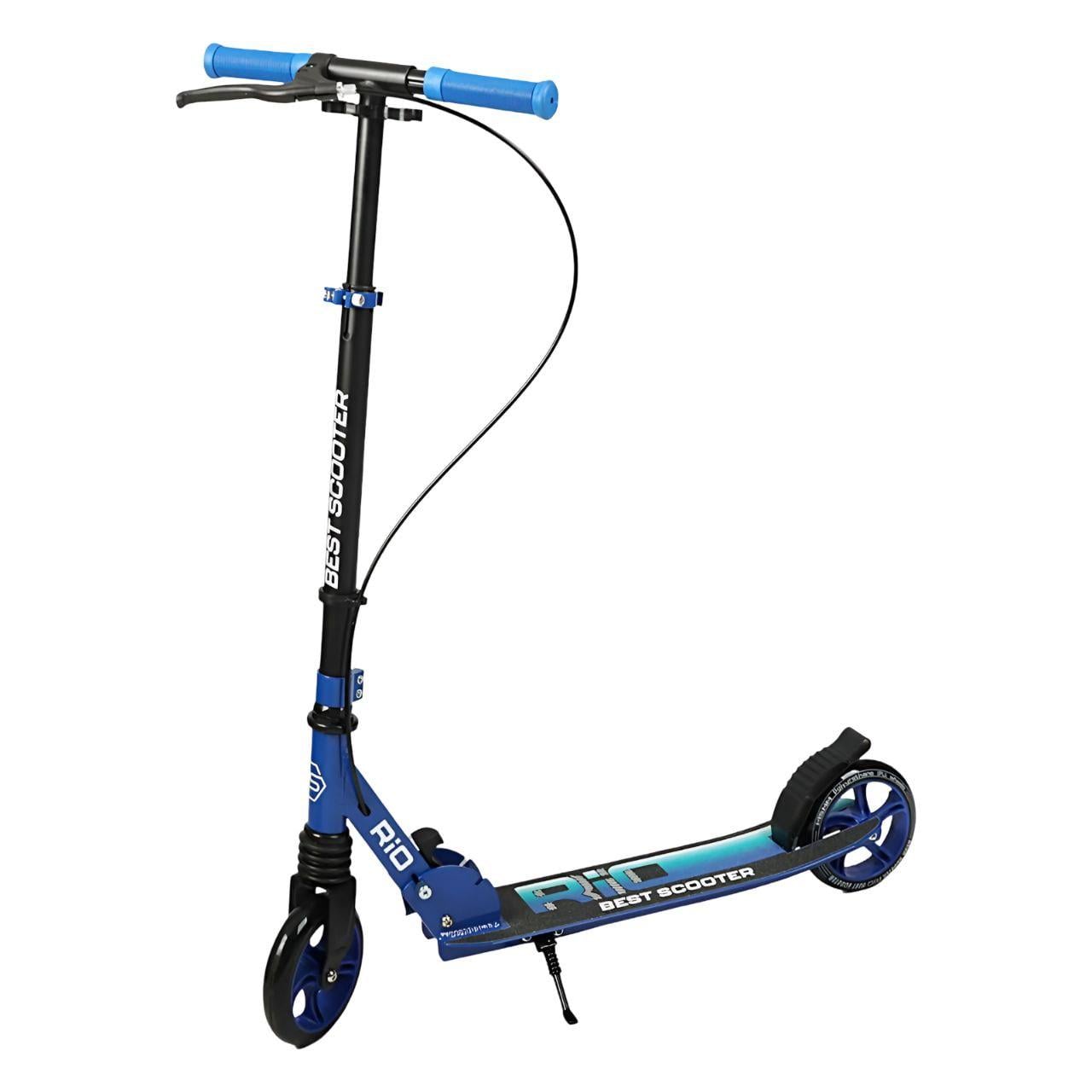 Самокат двухколесный Best Scooter Rio R-31420 колеса PU 145 мм передний амортизатор ручной тормоз Синий (35050079) Самокат двухколесный Best Scooter Rio R-31420 колеса PU 145 мм передний амортизатор ручной тормоз Синий (35050079)
