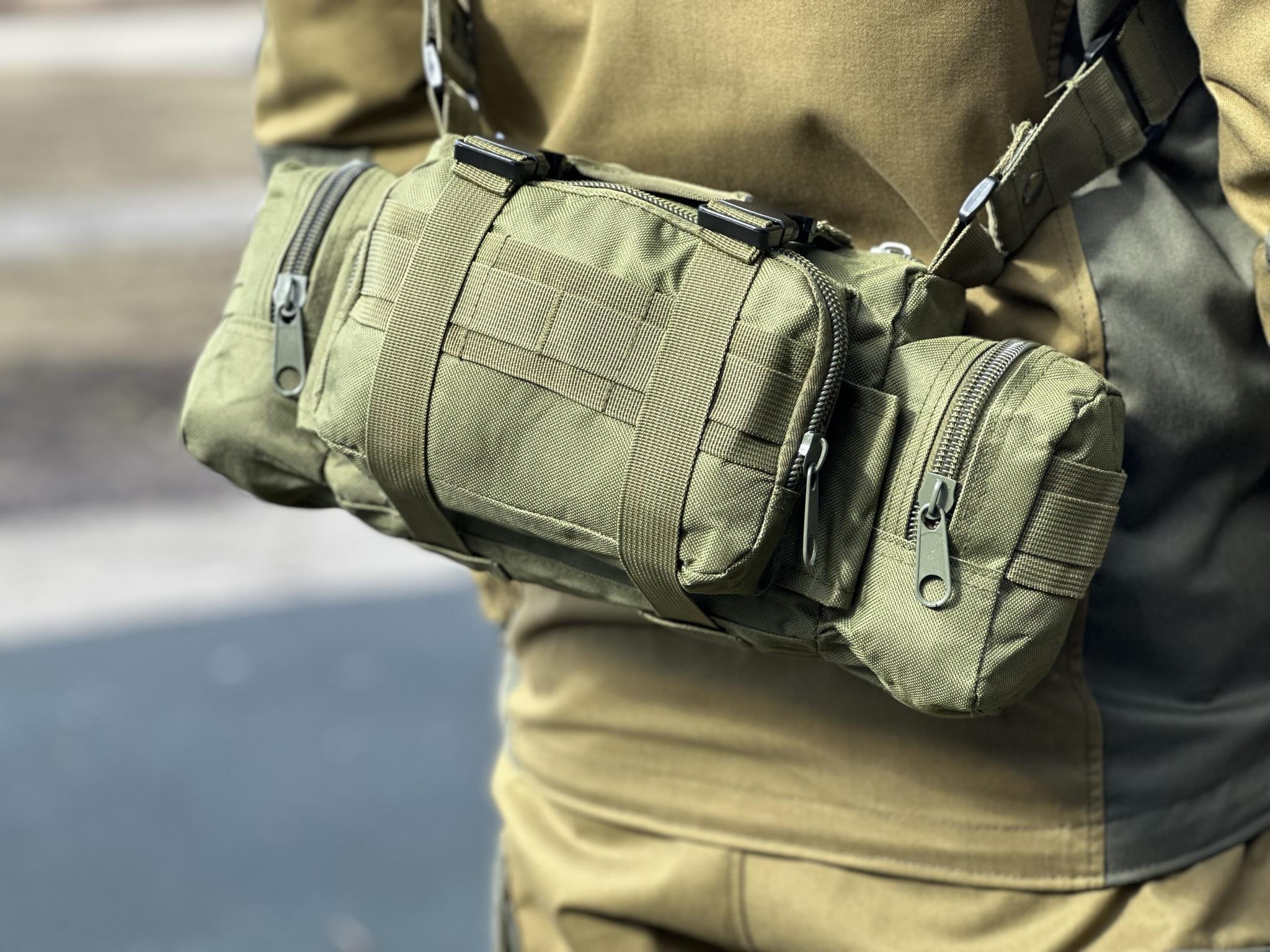 Сумка нагрудная поясная Tactic с ремнем на плечо 5 л Olive (104-olive) - фото 7 Сумка нагрудная поясная Tactic с ремнем на плечо 5 л Olive (104-olive) - фото 7