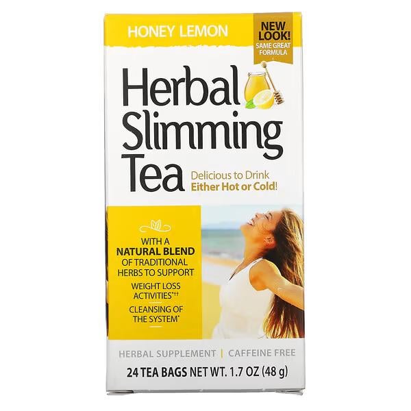 Рослинний чай для схуднення 21st Century Herbal Slimming Tea Caffeine Free 24 Tea Bags Honey Lemon Рослинний чай для схуднення 21st Century Herbal Slimming Tea Caffeine Free 24 Tea Bags Honey Lemon