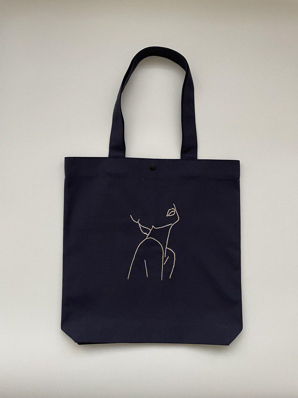 Шопер з вишивкою силуету Синій (27282166)