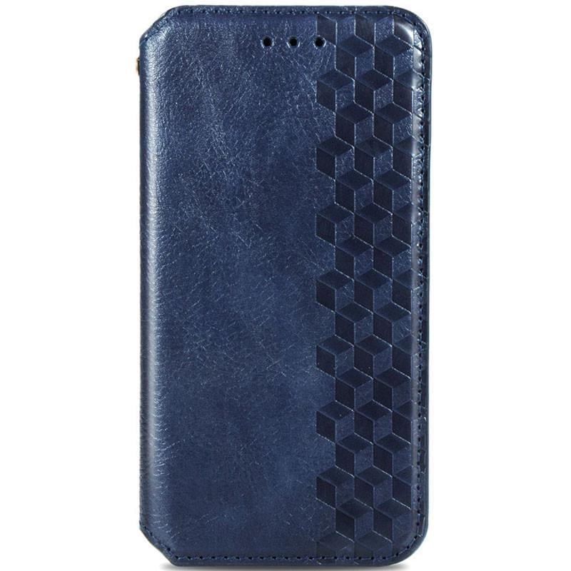 Противоударный кожаный чехол книжка GETMAN Cubic (PU) для Samsung Galaxy A32 4G Синий