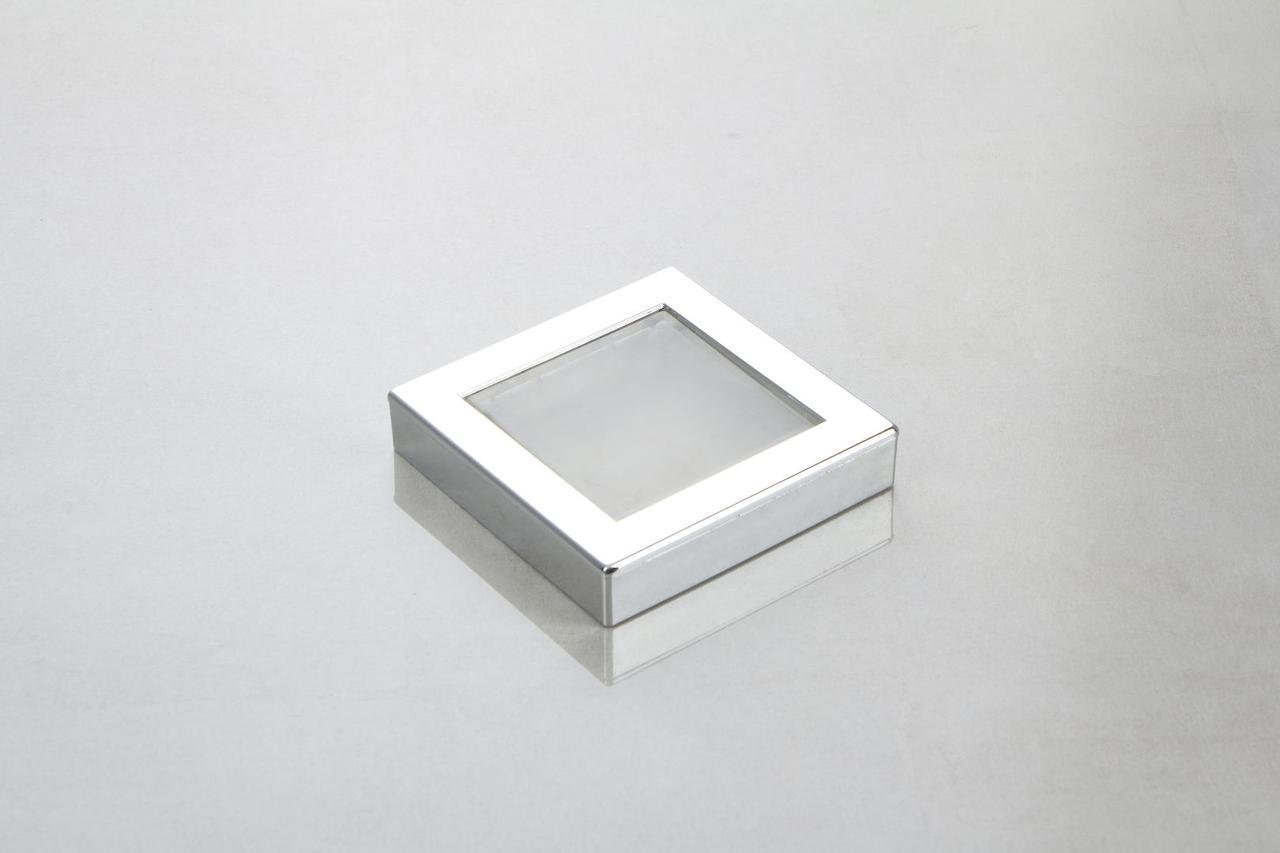 Меблева ручка Poliplast РП-29/64 Хром із прозорою вставкою (17192)