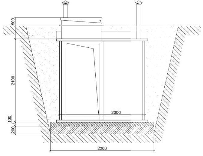 Укриття модульне підземне Shelter Paneltim для приватного використання двокімнатне з вертикальним входом 2000x5200x2100 мм - фото 12