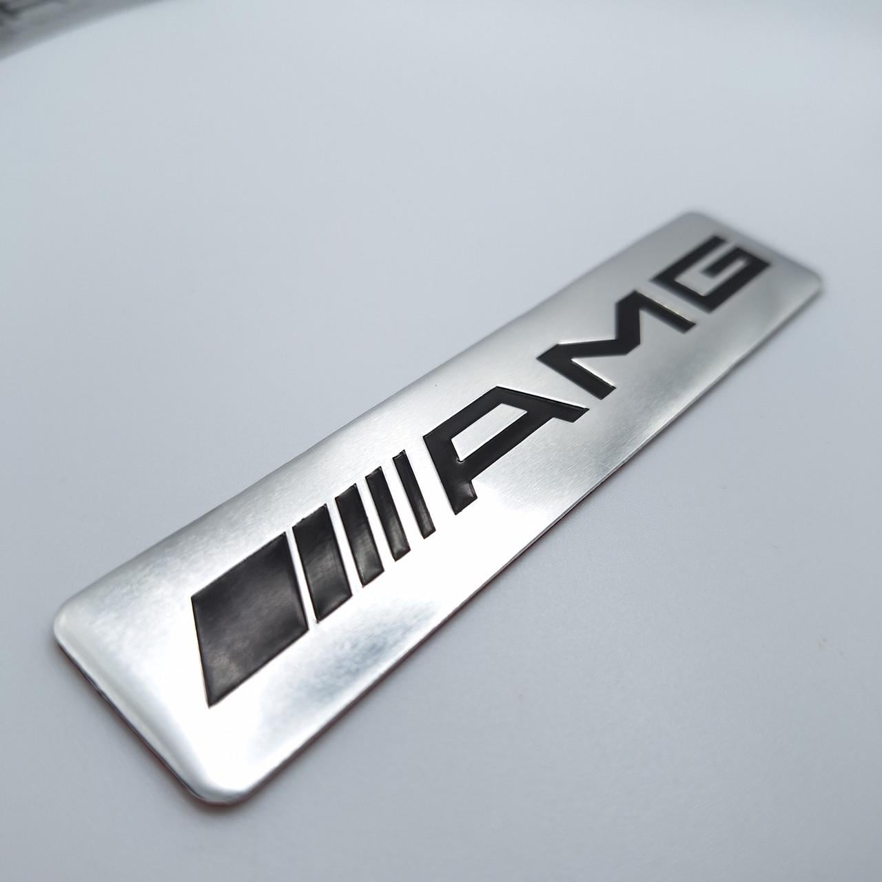 Эмблема алюминиевая AMG Mercedes Benz 12х2,6 см Хром (2266382317)