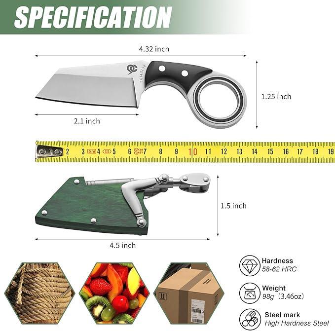 Ніж для виживання LEASUR з повним хвостовиком та дерев'яними піхвами - фото 3