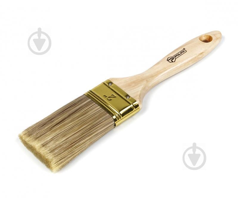 Кисть малярная Polax флейцевая деревянная ручка искусственный  ворс "Чемпион" 2" (06-003)