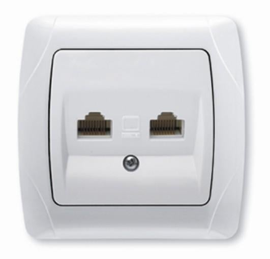 Розетка комп'ютерна Viko Carmen подвійна 2хRJ45 Білий (90561034)