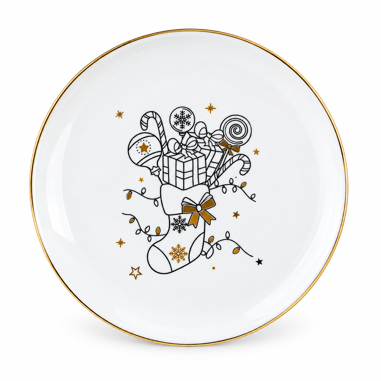 Тарелка ARDESTO Christmas New Year's фарфор 19 см (AR3109)