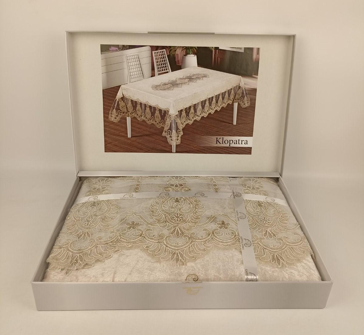 Скатерть велюровая Maison Royale Klopatra 160x220 см Cappucino (CN37436)
