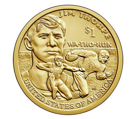 Коллекционная монета США 1 доллар 2018 P UNC Сакагавея Коренные американцы Джим Торп (М08685)