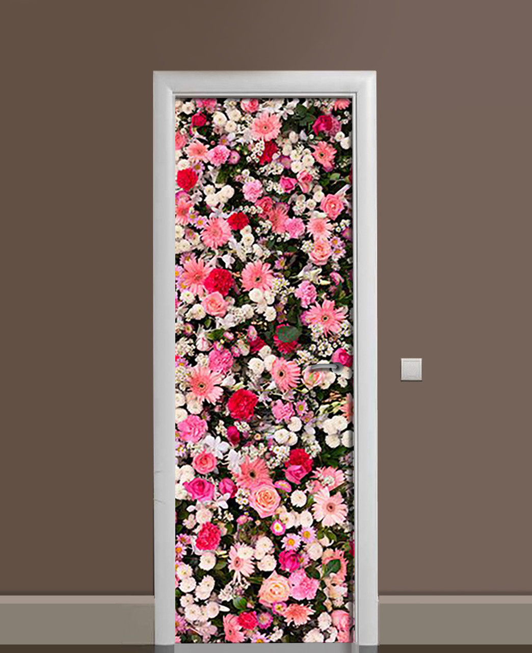 Наклейка 3D на двери Zatarga Ассорти из цветов виниловая 650х2000 мм (1323453770)