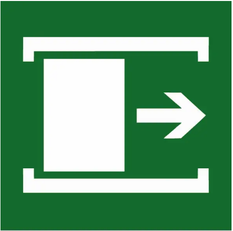 Знак эвакуации Стрелка справа для открывания сдвинуть Зеленый (д-8029)