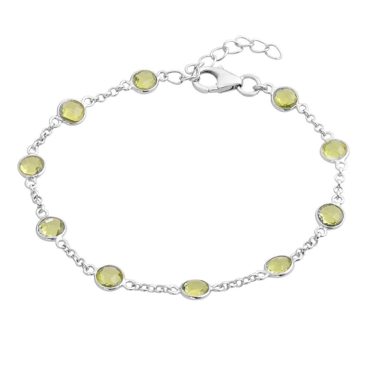 Браслет серебряный с хризолитом 4,511 ct 3,12 г 18 см (2157281)