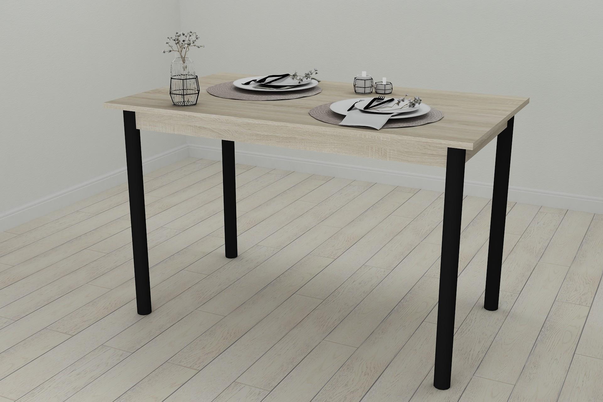 Обеденный стол Ferrum-decor Бенита ДСП 16 мм 75x120x60 см Черный/Сонома (FRD-106273)
