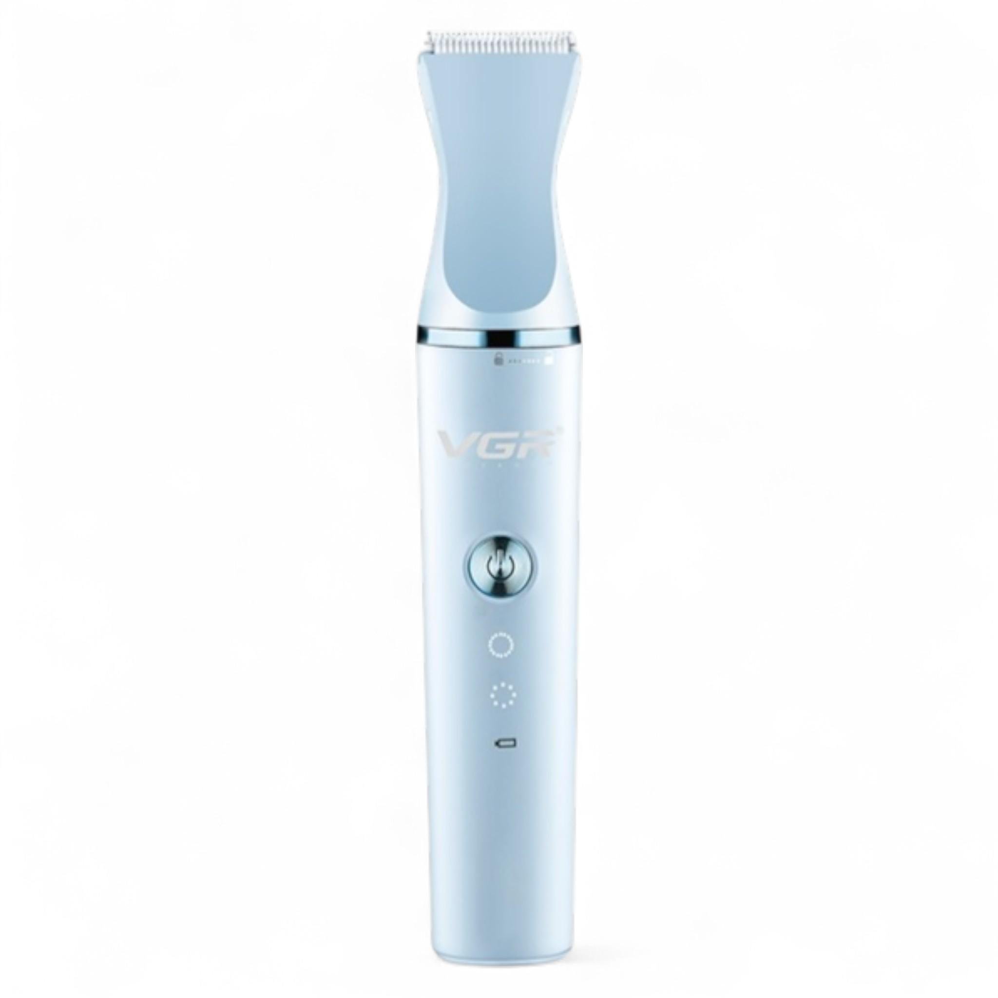Машинка для стрижки животных VGR V-205 аккумуляторная 3в1 триммер 3 насадки IPX7 Blue (27876324)