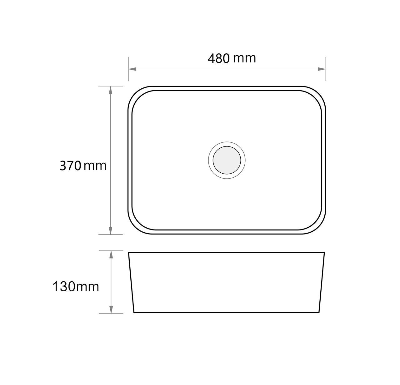 Раковина накладна MIXXUS Premium QUADRO-0103 480х370х130 мм (MP6514) - фото 3