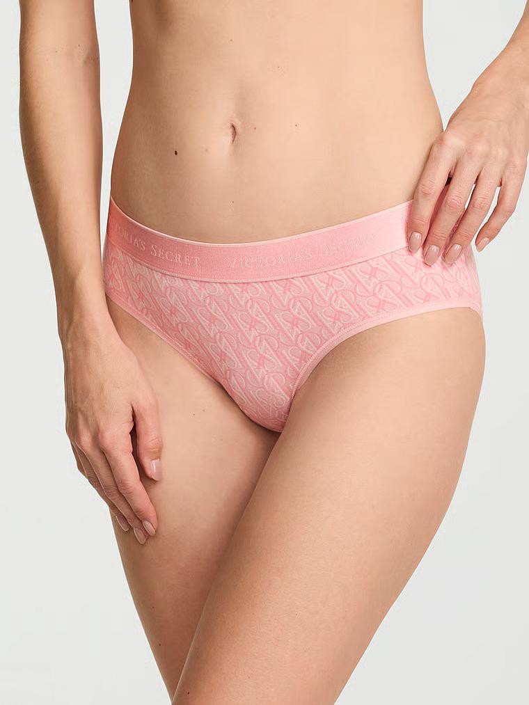 Трусики хипстеры Victoria's Secret Logo Cotton Hiphugger Panty S Розовый (27258020)
