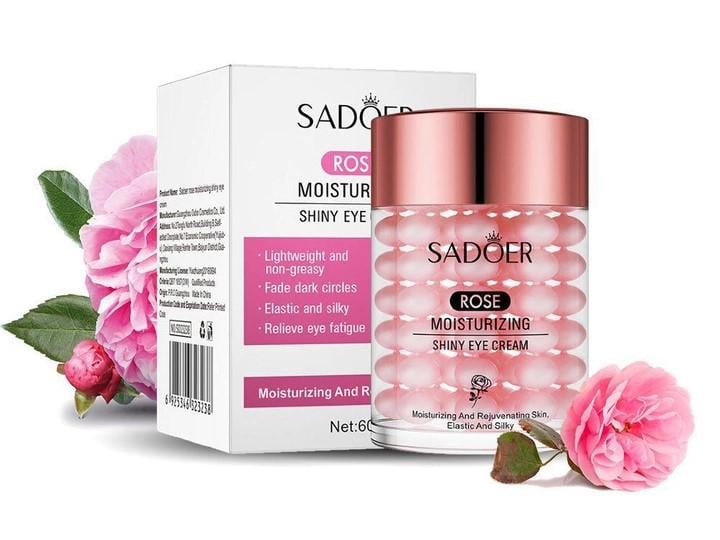 Крем увлажняющий Sadoer Rose Moisturizing Shiny Eye Cream для кожи возле глаз с экстрактом розы 60 г - фото 3