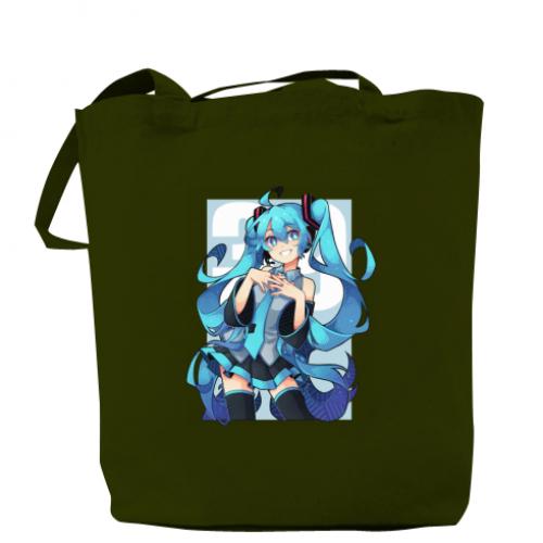 Шоппер Hatsune Miku art 37x41 см Хаки (12480627-23-179941)