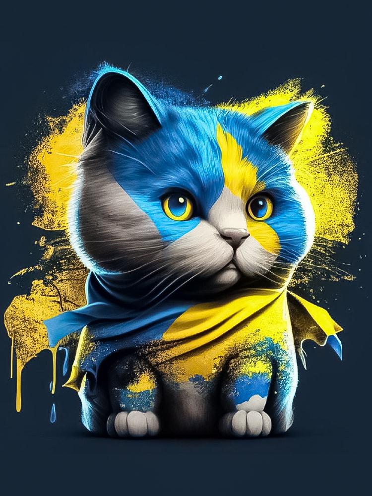 Алмазна мозаїка повна викладка SHLab SH-17756 Котик Патріот 30x40 см (17756) Алмазна мозаїка повна викладка SHLab SH-17756 Котик Патріот 30x40 см (17756)