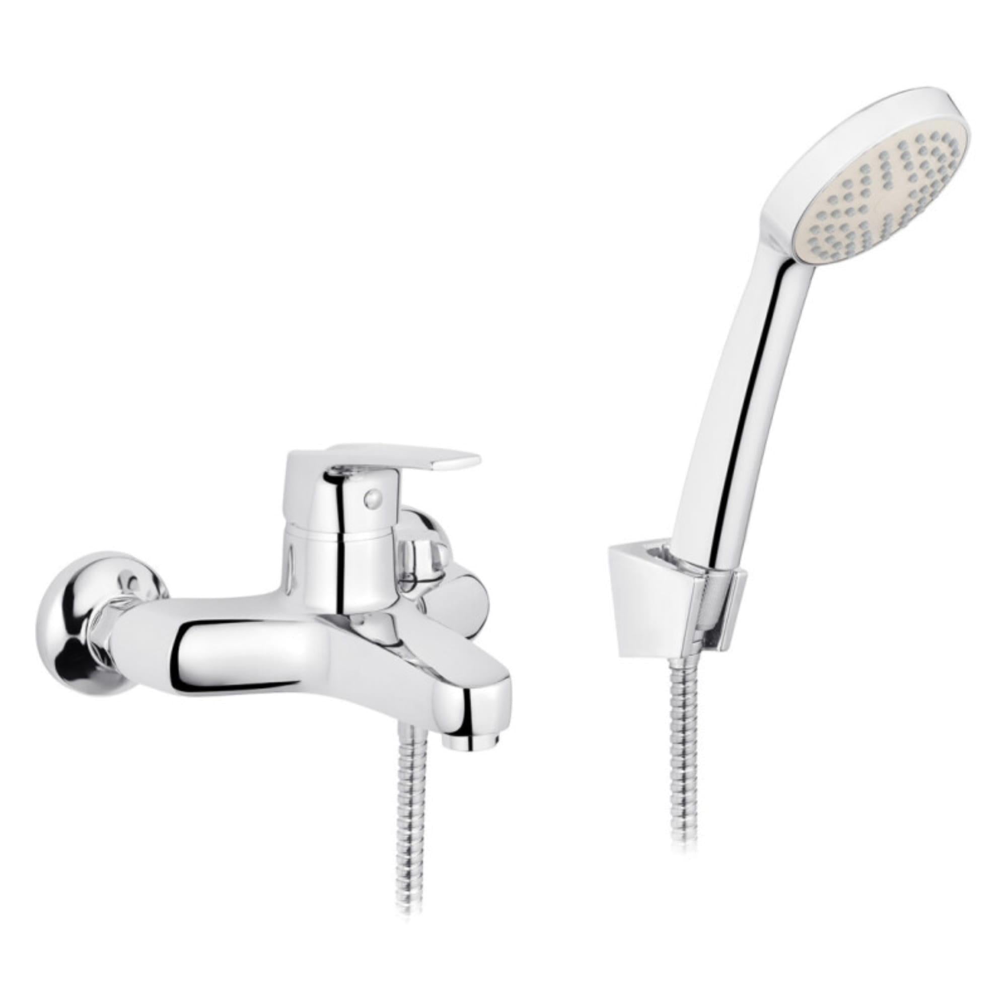 Смеситель для ванны Kroner KRM Odra C060 однорычажный с ручной лейкой Хром (CV019268)