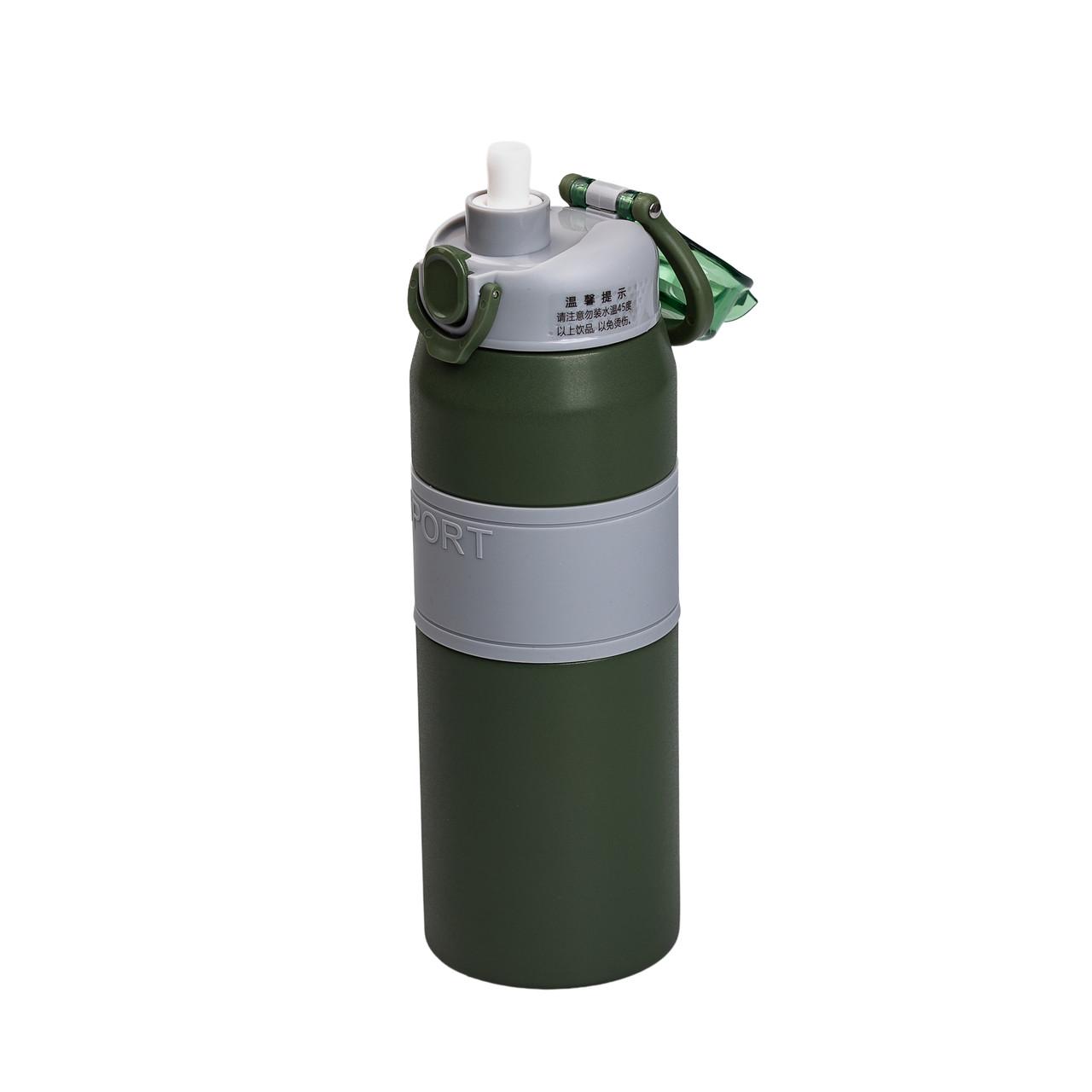 Термос нержавеющая сталь с мундшт.ом 0,8 л Зеленый (5437) - фото 3 Термос нержавеющая сталь с мундшт.ом 0,8 л Зеленый (5437) - фото 3