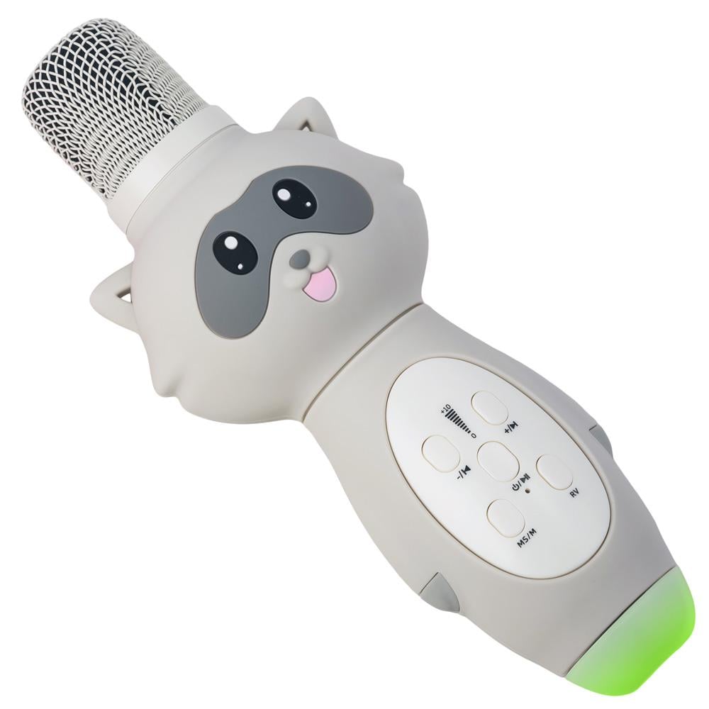 Микрофон-караоке детский LOSSO KIDS Енот K6 Premium Серый (559346583)