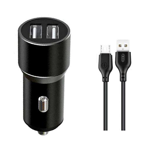 Зарядное устройство автомобильное Xo TZ09 2USB/2,4A/12W Type-C Black