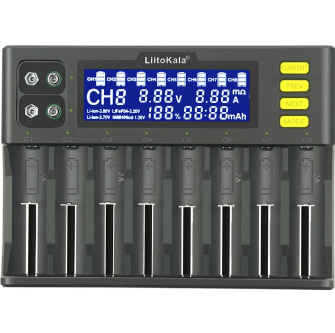 Зарядное устройство для аккумуляторов LiitoKala Lii-S8 Кроны Black (26637024) Зарядное устройство для аккумуляторов LiitoKala Lii-S8 Кроны Black (26637024)
