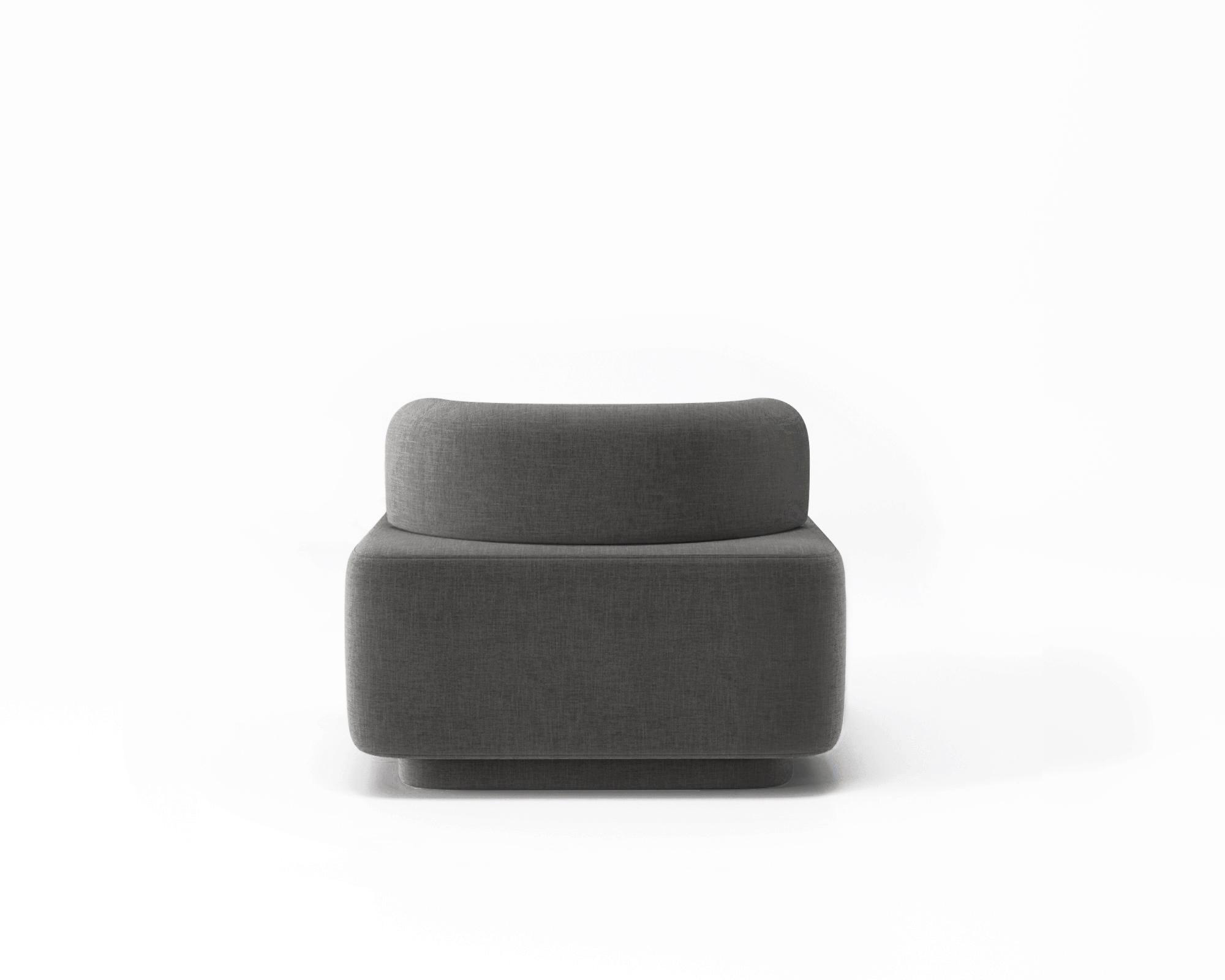 Кресло модульное Plump со встроенной розеткой и зарядкой USB 80x80x65 см Серый (0014) - фото 3