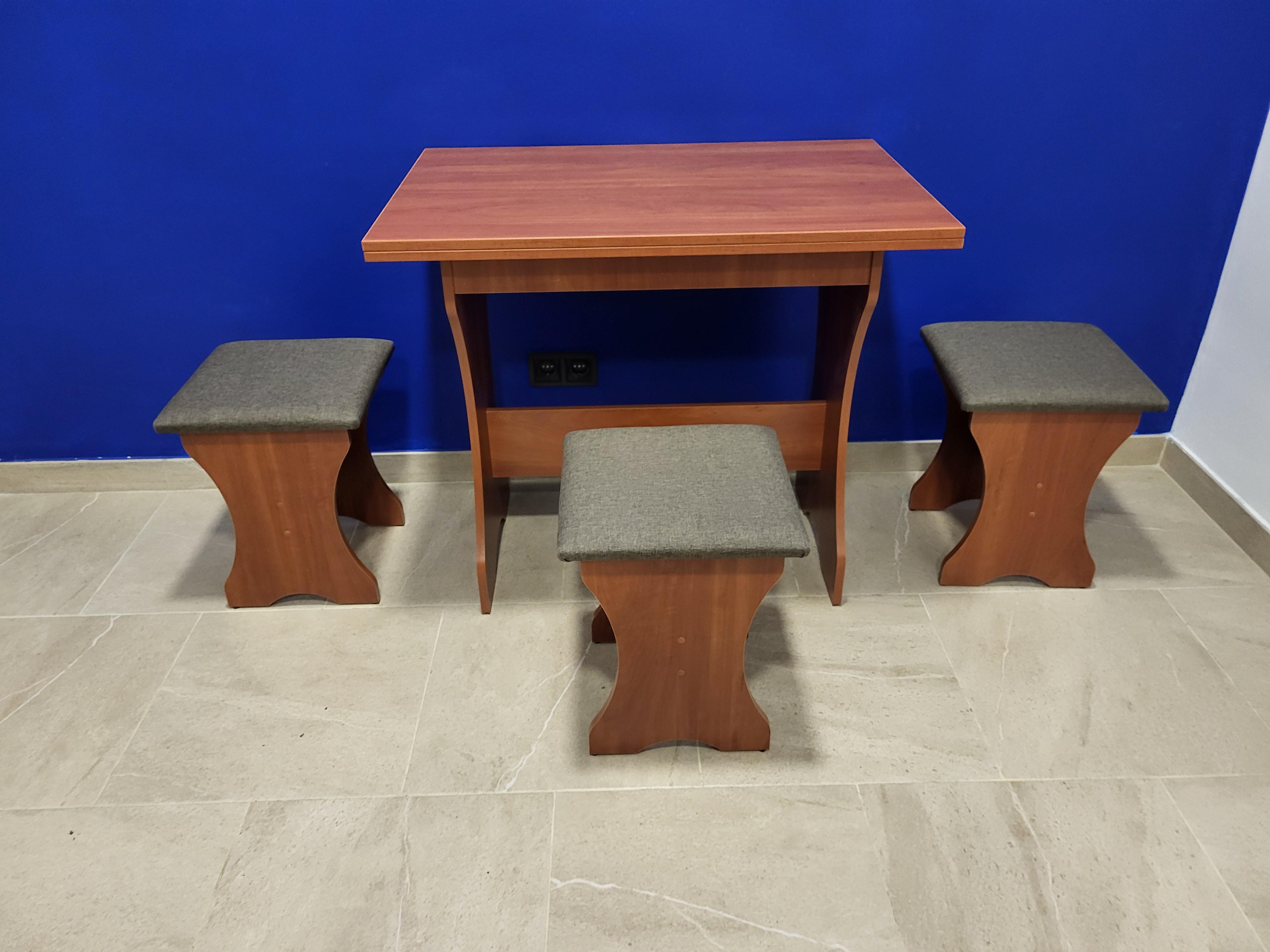 Стол раскладной и 3 табурета Семейный Яблоня/Дорандо (STTT-Y-D)