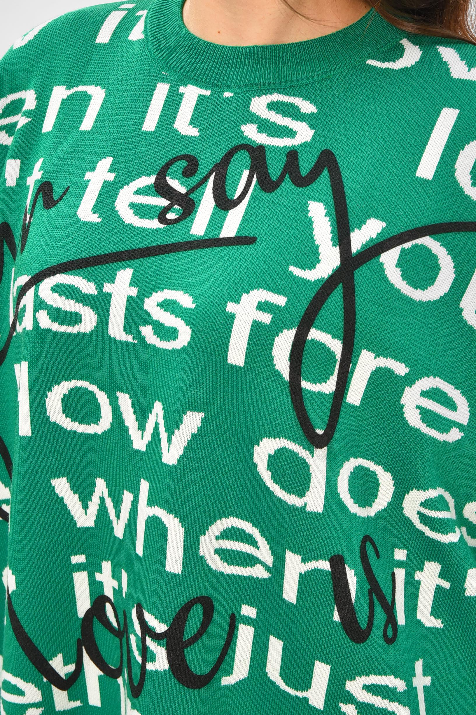 Светр жіночий 207383 з принтом 3XL-4XL Зелений (207383_!339321_52-54) - фото 4
