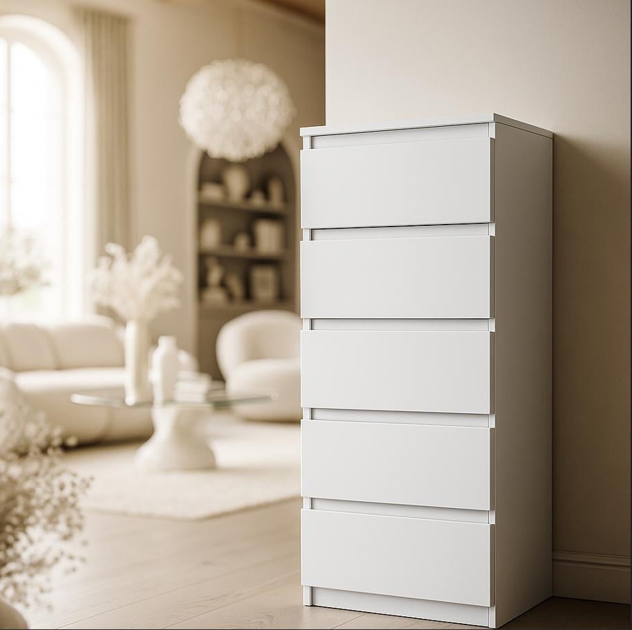 Комод Мастер Форм Брайт телескопічні напрямні 500х376х1170 мм Білий (20163)