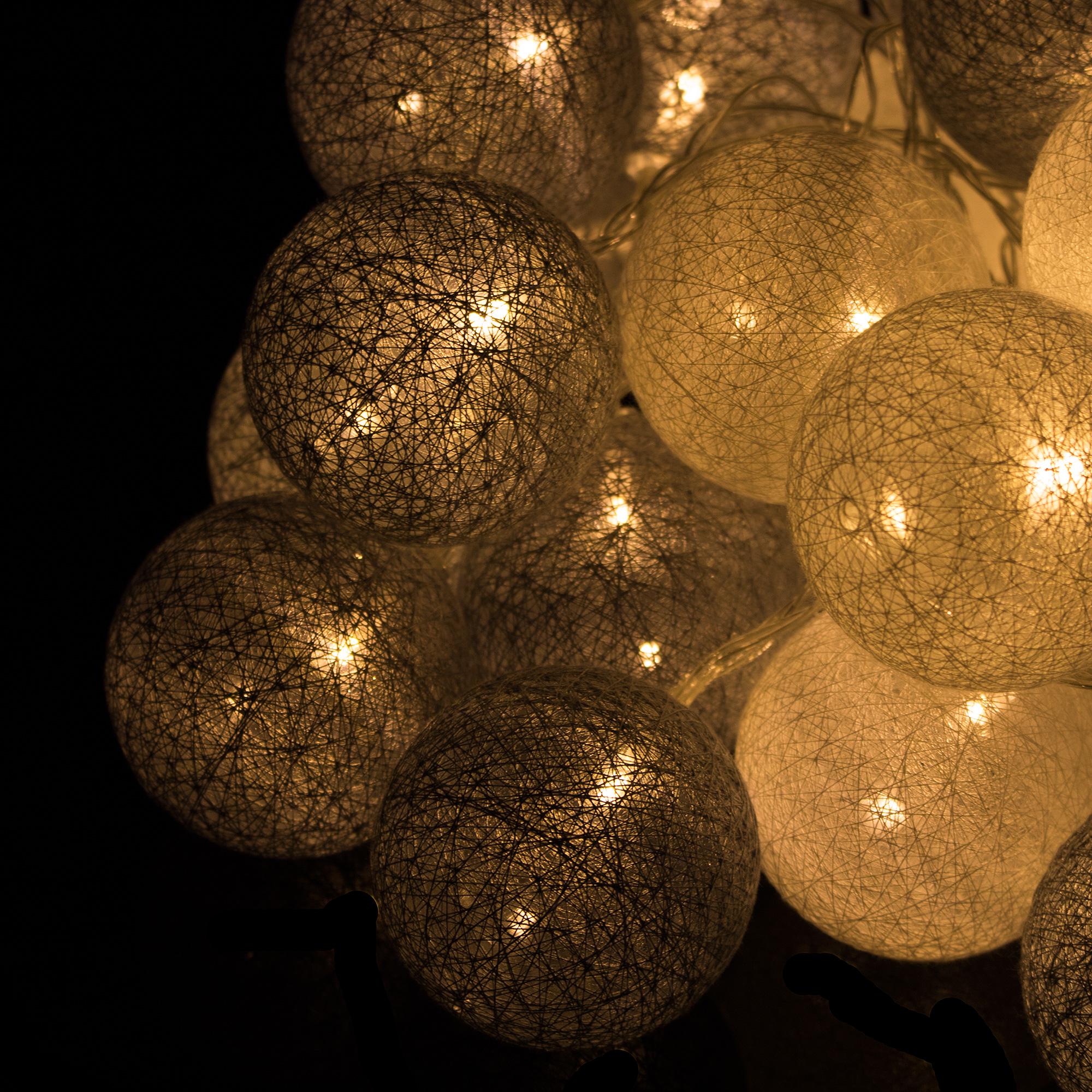 Гірлянда на батарейках Springos Cotton Balls 10 LED 2 м Warm white (CL0031) - фото 3