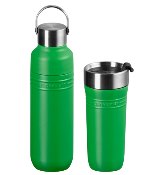 Набор из термокружки и бутылки для воды Le Creuset On The Go Bamboo Green (41067194080001/41066284080001)