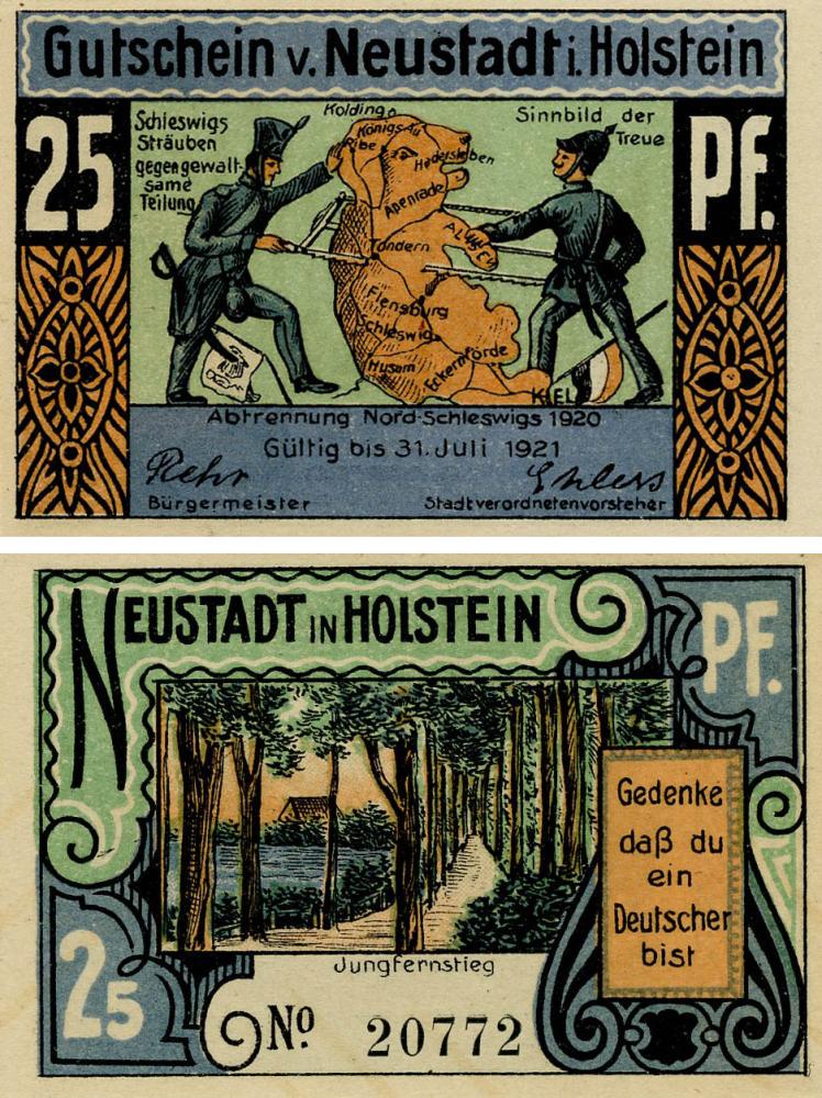 Коллекционная банкнота Германия Нотгельд 25 пфеннигов 1920 F-VF Нойштадт (Б18579)