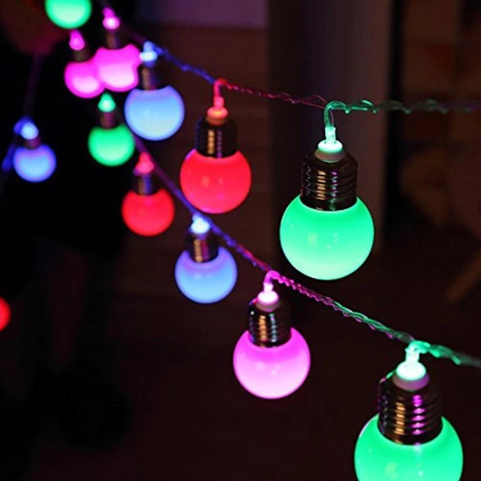 Гирлянда лампочки Ретро LED 20 лампочек 7 м Разноцветный