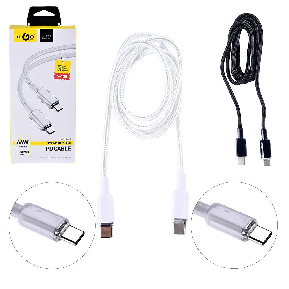 Кабель KLGO Type-C to Type-C PD 66W 1 м (WL-1425) - фото 2