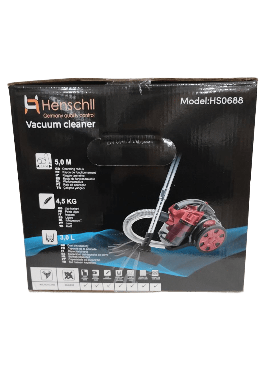 Пилосос безмішковий контейнерний Henschll HS0688 3000W 3 л (HS0688) - фото 11